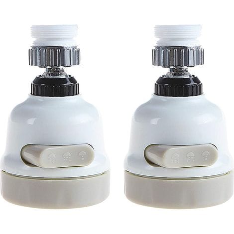 2 Stück Verstellbarer Schwenk-wasserhahnkopf, 360°-schwenk-wasserhahnkopf, Wassersparend, Spritzgeschützt, Mit Verstellbarem Filter, Belüfter, Diffusor Und Sprühfunktion