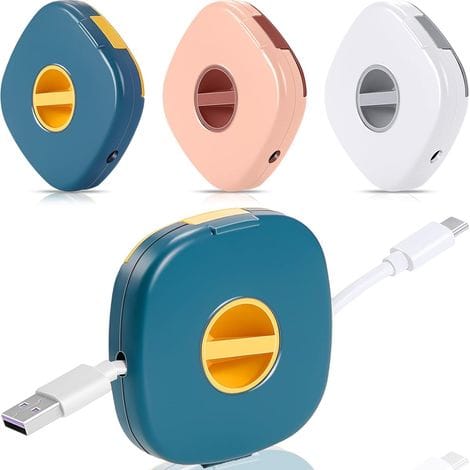 3-teiliger Usb-kabelaufwickler, Ausziehbarer Halter Für Leere Ladekabel, Kompakter Tragbarer Handykabel-organizer, Einziehbares Kabelmanagement, Vielseitig, 3 Farben