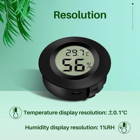 3x Mini-lcd-digitalthermometer, Temperatur- Und Feuchtigkeitsmesser/hygrometer Für Kühlschränke Im Innenbereich -50 °c Bis +70 °c (3 Stück)