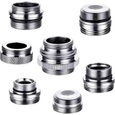 7-teiliges Wasserhahn-adapterset, Messing-küchenspülen-luftsprudleradapter, Adapter (männlich Auf Weiblich) Zum Anschluss Von Gartenschläuchen, Wasserfilter