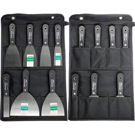 7-teiliges Spachtelset Aus Edelstahl – Klingenlänge 2,5 Bis 12,7 Cm – Rutschfester Griff – Inklusive Aufbewahrungstasche