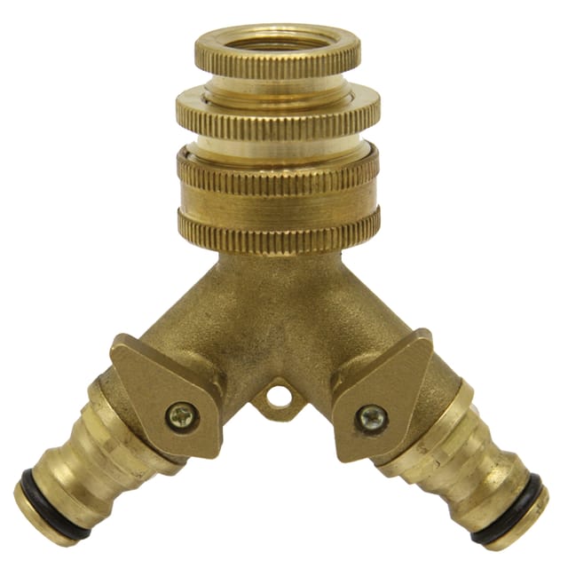 Dreiwegeventil, T-stück, Schnellkupplung, 3/4"-gw