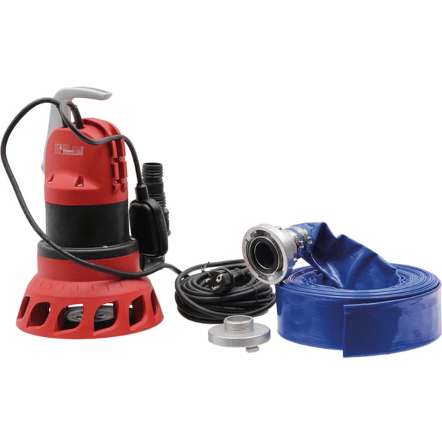 Schmutzwasserpumpe, Schlauch, Korb, Set, 230 V, 10 M, Granit