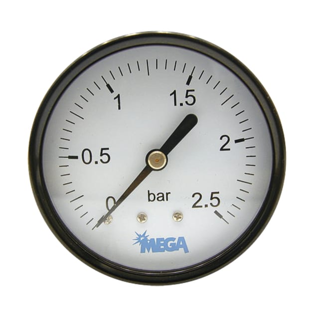 Vakuumdruckmanometer Fi 63 0 → + 2,5 Bar 1/4" Rückseite Trocken Messing