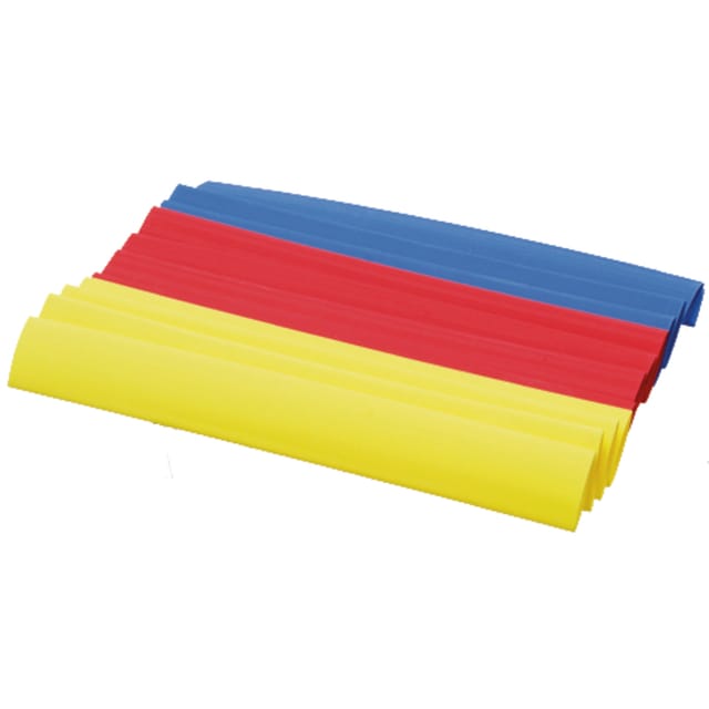 Schrumpfschlauch-set, L=125 Mm, Schrumpfung 9,5–4,8 Mm, Schrumpfverhältnis 2:1, 12 Stück
