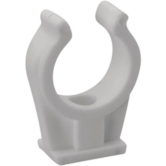 Weiße Schlauchschelle Für Kunststoffrohre, Abmessungen 22 Mm X 22 Mm, 1 Stück.