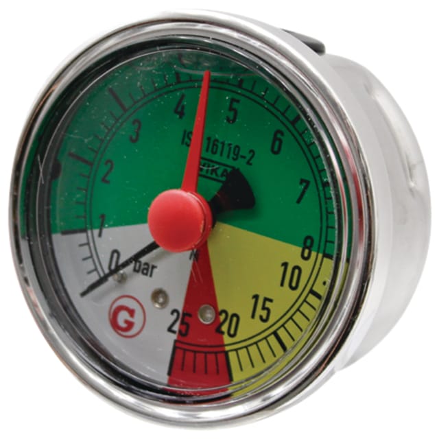 Glycerin-manometer Hinten 0-25 Bar G 1/4" 63 Mm