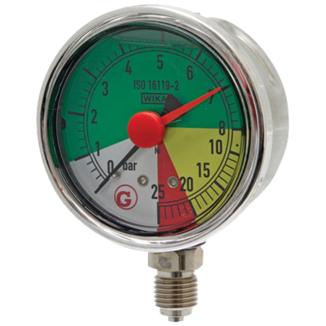 Glycerin-niederdruckmanometer 0–25 Bar G 1/4" 63 Mm