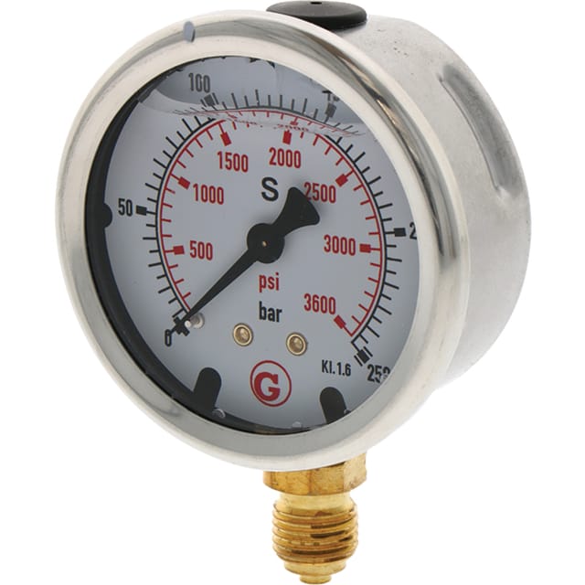 Glycerin-manometer 0-250 Bar, Bodenanschluss 1/4 50011