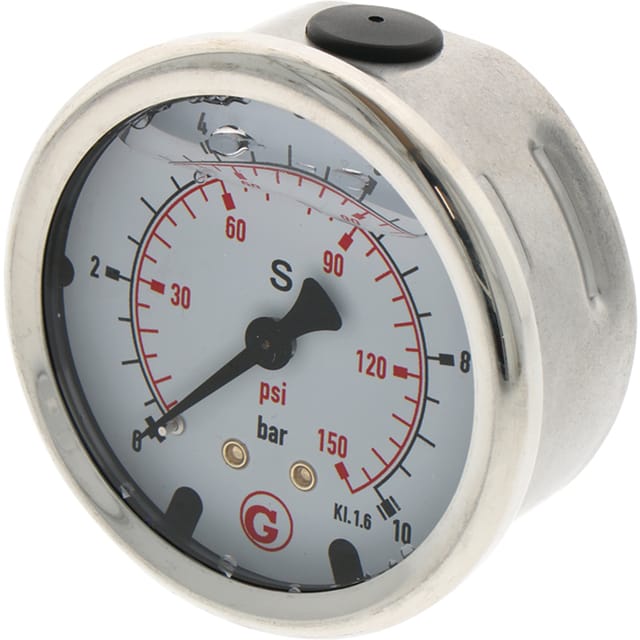 Manometer Mit Rückseitigem Anschluss G 1/4 Zoll 10 Bar 63 Mm