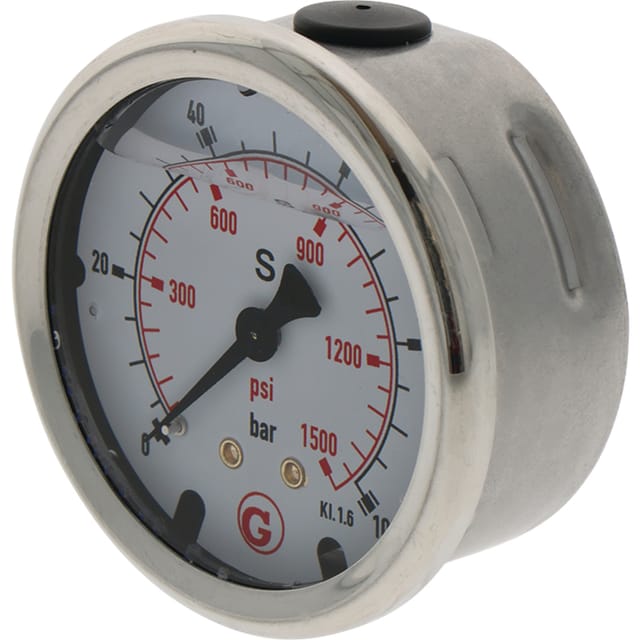 Manometer Mit Rückseitigem Anschluss G 1/4 Zoll 100 Bar 63 Mm