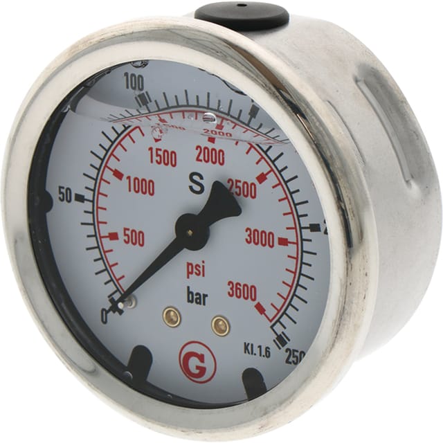 Manometer Mit Rückseitigem Anschluss G 1/4 Zoll 250 Bar 63 Mm
