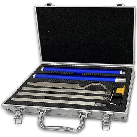 Drechselwerkzeuge Aus Hartmetall – Set Mit 4 Runden/quadratischen/diamantgeschliffenen Blättern – Für Hartholz Und Teak – Austauschbarer Aluminiumgriff