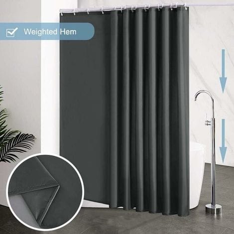 Duschvorhang 240 X 200 Cm – Inklusive 16 Haken – Wasserdicht, Antibakteriell, Beschwert – Schimmelresistentes Polyestergewebe