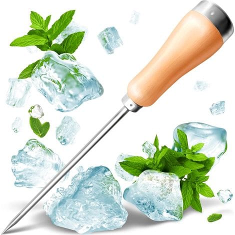 Eispickel Mit Edelstahlnadel Und Holzgriff, Eispickel Zum Aufbrechen Von Eis In Gefrierschränken Mit Griff