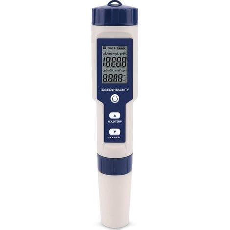 Enowelir 5-in-1 Digitaltester Tds/ec/ph/salzgehalt/wassertemperatur Für Hydrokultur/aquarium/schwimmbad/trinkwasser Dh12