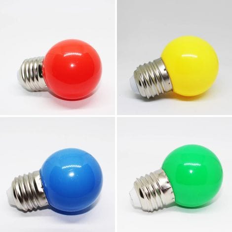 G45 Mini-led-lampe, 1 W, Mehrfarbig, E27-sockel, Entspricht 10 W, Weiß, Gelb, Grün, Rot, Blau, Für Hochzeiten, Halloween, Weihnachten, Partys, Bars, Stimmungsdekoration, 10er-pack [klasse