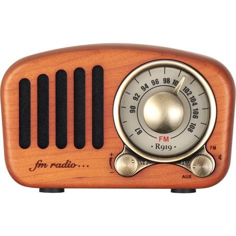 Klassisches, Wiederaufladbares Retro-holzradio Mit Ukw-radio, Mp3-player Über Sd-karte, Bluetooth, Aux-eingang Und 270°-drehknopf (kirschholz)