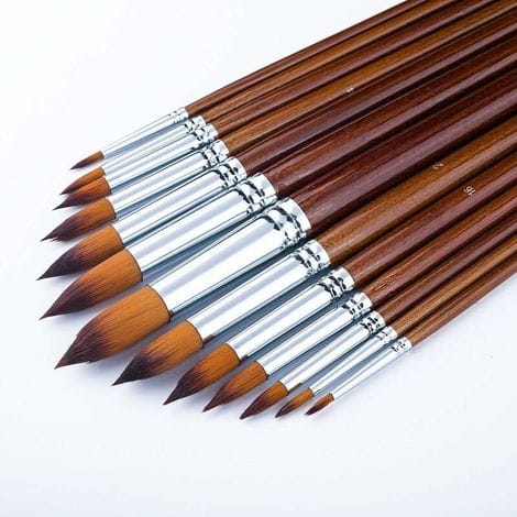 Künstlerpinselset – 13-teilig, Runde, Feine Pinselköpfe Für Acryl- Und Aquarellfarben