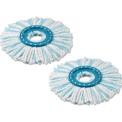 Leifheit Clean Twist Disc Mop Micro Duo Ersatzköpfe (2er-set), Geeignet Für Alle Bodenarten, Mit Vollständiger Schmutzaufnahme Dank Des 2-faser-systems, Saugfähiger Mikrofaser Und Austauschbaren Frans
