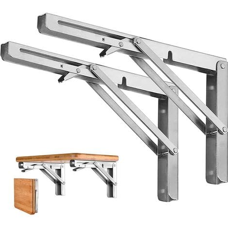 Linghhang – 250 Mm Klappbare Befestigungswinkel – Edelstahl 304 – Maximale Traglast 80 Kg – Wandregalhalterung – 2er-pack
