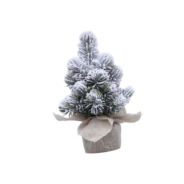 Künstlicher Weihnachtsbaumschmuck „schnee“, Miniatur-weihnachtsbaum Mit Holzsockel, Mehrfarbig