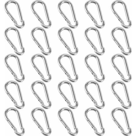 Packung Mit 25 Karabinern (40 X 4 Mm) – Leichte Karabiner Für Rucksäcke, Hundeleinen, Camping Und Angeln – Maximale Traglast: 50 Kg