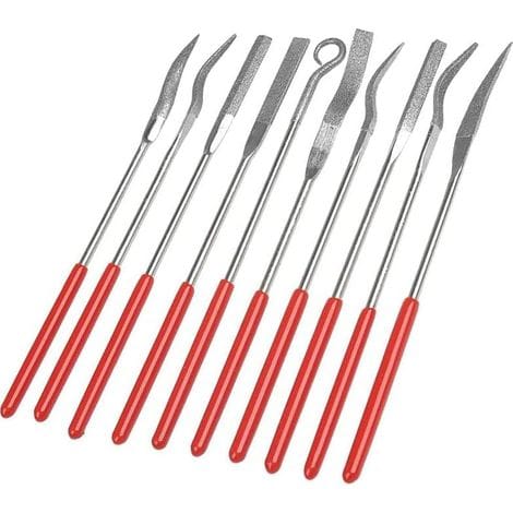 Set Mit 10 Mini-diamantnadelfeilen, Handwerkzeug Für Holzschnitzerei, Schmuckherstellung, Glas, Stein, Hartmetall Und Platin