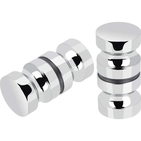 Set Mit 2 Dusch-/badewannentürgriffen, 30 Mm, Poliertes Chrom, Ersatzgriffe Für Runde Glasduschtüren, Langlebiger Edelstahl