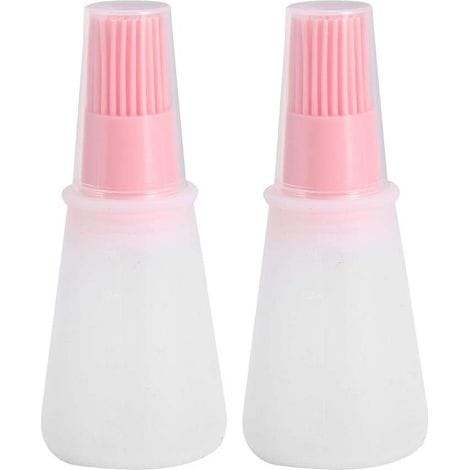Silikon-ölflaschenbürste Mit Deckel, Weiche Saucenflasche Mit Silikon-backpinsel, Wiederverwendbare Verpackung (rosa)