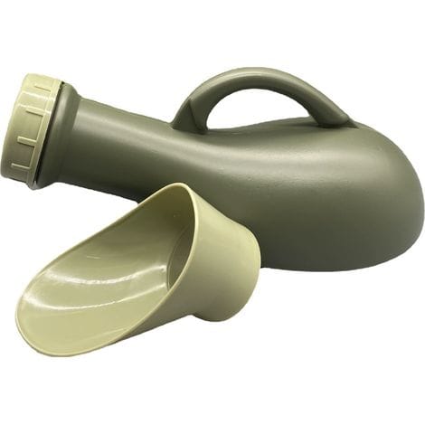 Tragbares Unisex-urinal Für Männer Und Frauen: Urinalpistole Mit Griff Und Deckel, Urinpistole, Reiseurinal, Betturinal, Campingurinal, 1 Liter, Olivgrün