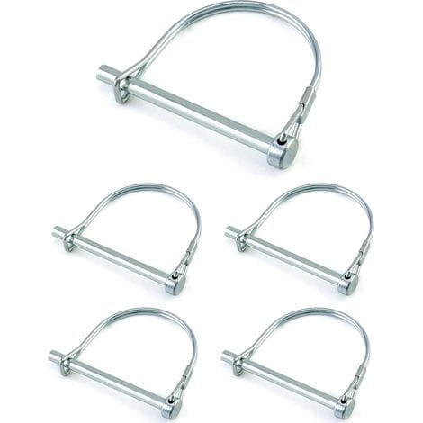[french Days] 5 Stück D-förmige Sicherungsstifte, Sicherheitsstifte Aus Verzinktem Kohlenstoffstahl Für Gartenanhänger – 6 X 70 Mm