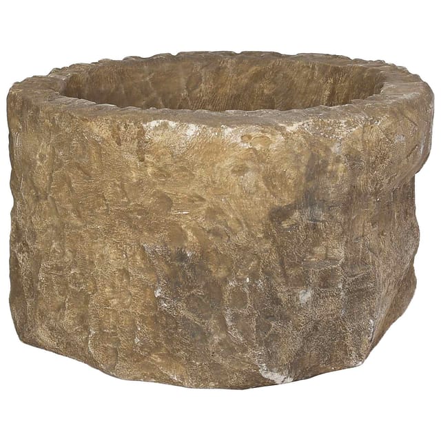 Garten-pflanzgefäß Gealterter Stein Ø 35 X 20 Cm Kalkstein Vidaxl