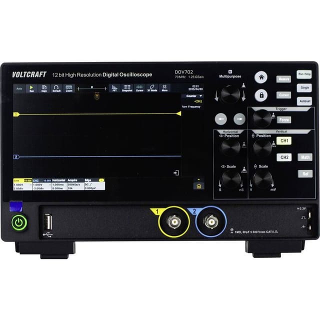 [neuwertig] B-ware Voltcraft Digital-oszilloskop Dov702 70 Mhz 2-kanal 1,25 Gsa/s 50 Mpts 12 Bit