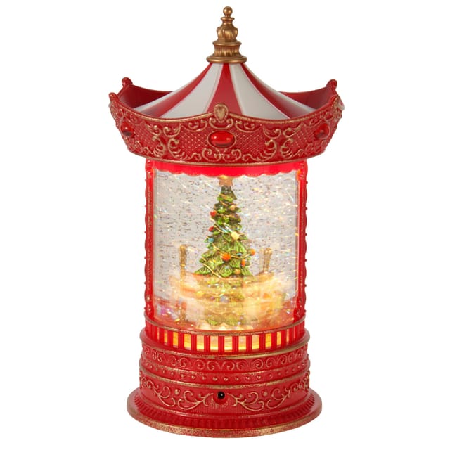 Weihnachtsschaukel Mit Wasser Und Glitzer, Led-beleuchtung, 15,5 X 15,5 X 26 Cm