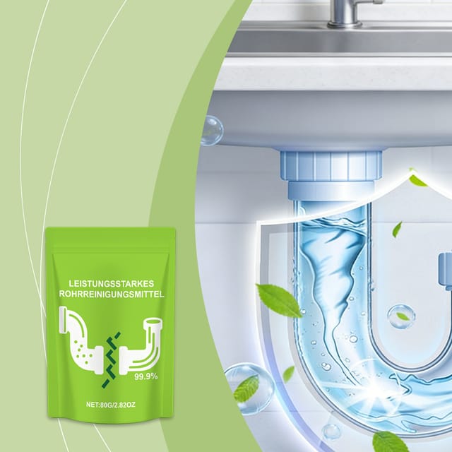 Abflussreinigungspulver, Multifunktionsreiniger Für Haushaltsabflüsse, Befreit Toiletten- Und Küchenabflüsse, Beseitigt Gerüche, Beugt Verstopfungen Vor – 80 G