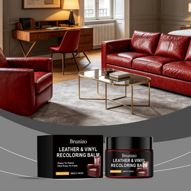 Burgunderfarbene Lederpflegecreme, Ideal Zum Auffrischen Und Erhalten Des Glanzes Von Ledermöbeln Für Die Tägliche Anwendung Geeignet – 50 G