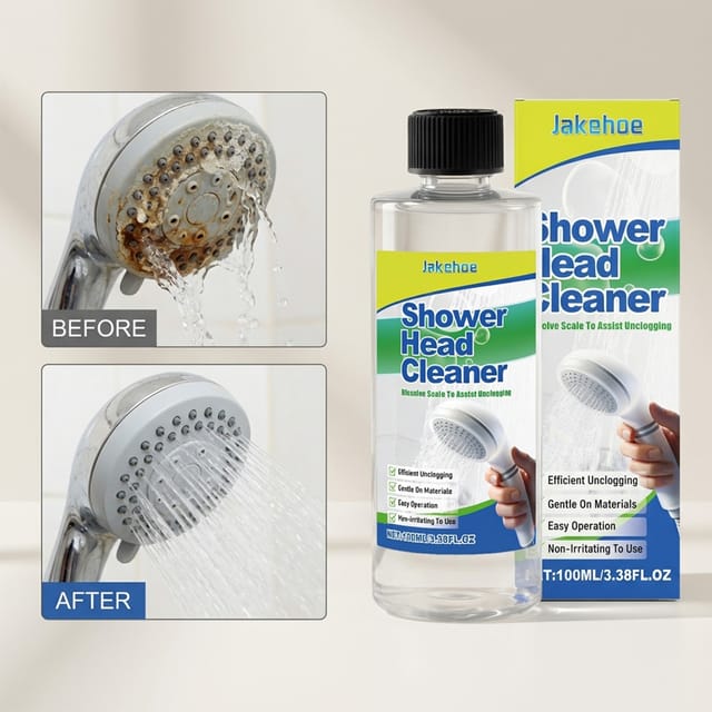 Duschkopfreiniger, Milde Formel, Für Die Tägliche Reinigung Des Duschkopfs, Imprägniert, Entfernt Wasserflecken Und Hinterlässt Einen Glänzenden, Sauberen Duschkopf – 100 Ml