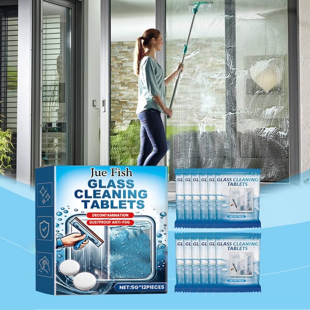 Fensterreinigungstücher, Ideal Zum Entfernen Von Kalk, Staub Und Flecken Von Fenstern Und Türen, Für Ein Klares, Glänzendes, Spiegelähnliches Finish – 5 G X 12