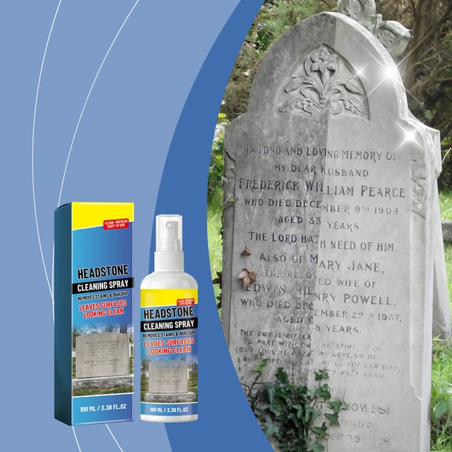 Grabstein-reinigungsspray: Die Sanfte Formel Reinigt Und Frischt Grabsteinoberflächen Auf, Entfernt Flecken Und Erleichtert Die Pflege. – 100 Ml