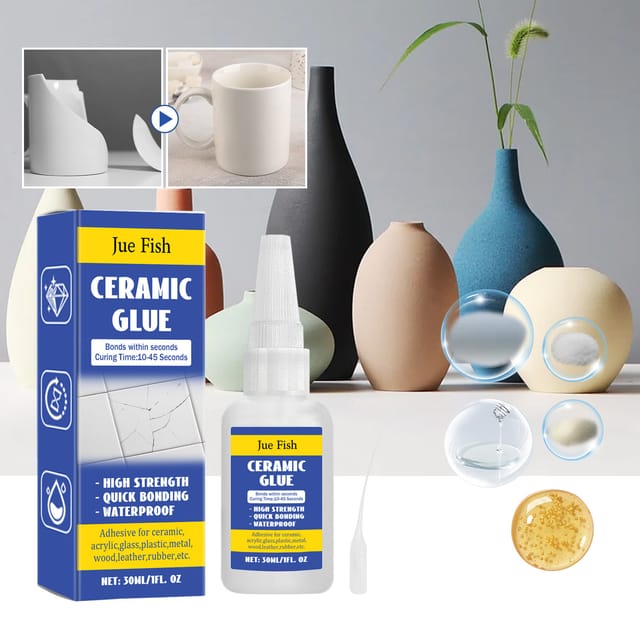 Keramikkleber Für Den Hausgebrauch, Ideal Zur Reparatur Von Rissen Und Beschädigungen An Keramik. 30 Ml Mehrzweckkleber Mit Pipette.