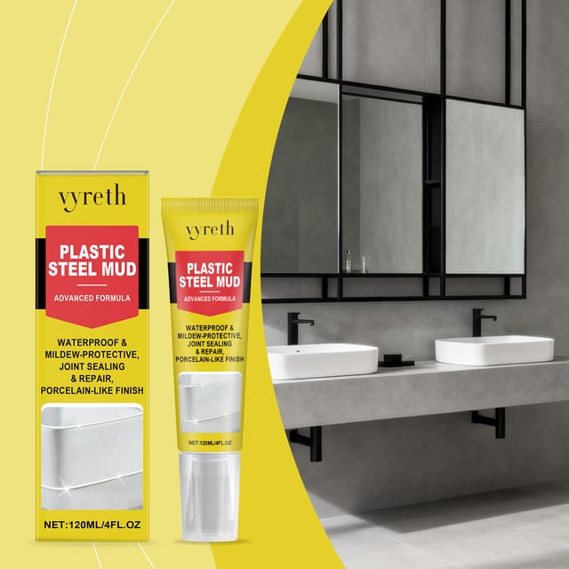 Kunststoffdichtstoff Für Stahl, Wasserdicht, Wasserabweisend Und Schimmelresistent, Ideal Zur Reparatur Von Fugen In Küche Und Bad – 120 Ml