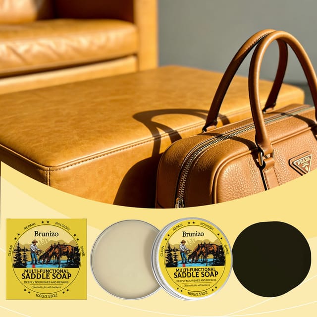 Multifunktionale Lederseife Für Sättel, Ideal Für Zuhause, Geeignet Für Sofas Und Sessel Sorgt Für Glanz Und Pflegt Das Leder. – 100 G + Schwamm
