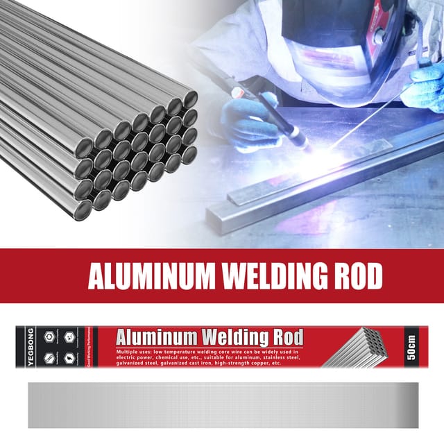 Niedertemperatur-aluminiumschweißdraht, Hocheffizienter Niedertemperatur-aluminium-fülldrahtschweißbrenner Für Schweißverbindungen Zwischen Edelstahl Und Aluminiumelektroden – 50 Cm × 1,6 Mm (10 Stück