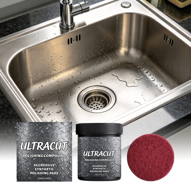 Polierpaste Für Küchenutensilien, Marmorarbeitsplatten, Kratzer, Polieren, Reinigen, Tägliche Haushaltspflege Und Glanz – 100 G + Schwamm