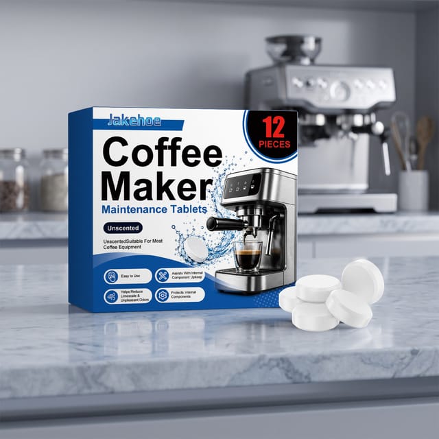Reinigungstabletten Für Kaffeemaschinen Lösen Kalkablagerungen, Entfernen Hartnäckige Beläge, Sind Mit Vielen Kaffeemaschinenmodellen Kompatibel Und Neutralisieren Gerüche – 12 Stück