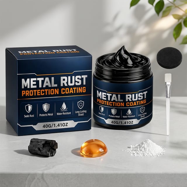 Schützende Rostschutzbeschichtung Für Metallgeländer, Beseitigt Rost, Umweltfreundliche Formel Auf Wasserbasis, Wasserdicht Und Feuchtigkeitsbeständig – 40 G + Schwamm + Pinsel