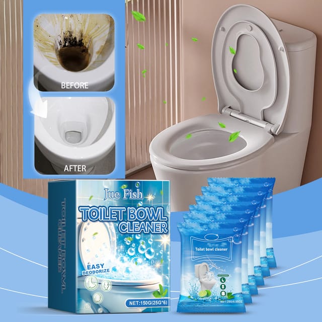 Toilettenfleckenentferner-pulver, Toiletten-deodorant, Tägliches Reinigungspulver Gegen Hartnäckige Flecken Und Kalkablagerungen -- 150 G (6 Beutel À 25 G)
