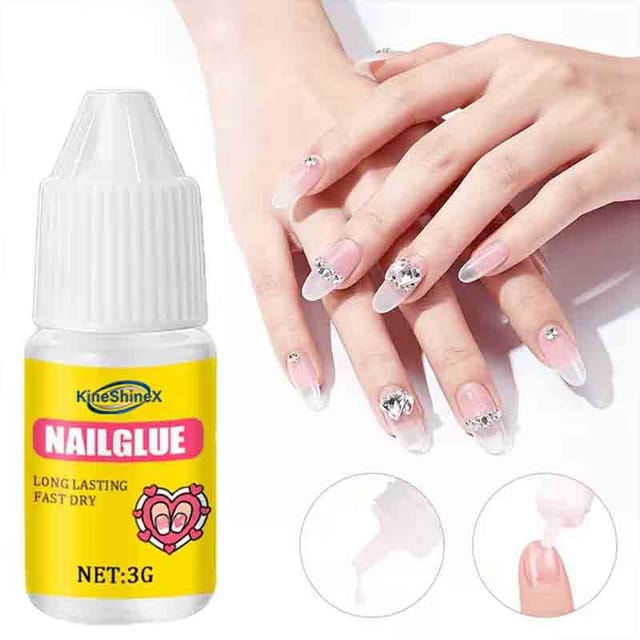 Tragbarer Nagelkleber, Nagelspitzenkleber, Starke Haftung, Kleber Für Künstliche Fingernägel, Transparent, Schnelltrocknend, Starke Und Langanhaltende Strasssteinhaftung.