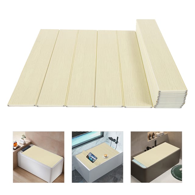 Faltbare Badewanne, Badewannenabdeckung, Badewannen-einlage, Wasserdichtes Und Isolierendes Design, Max. Belastung 5 Kg, Staubabweisendes Pvc, Abmessungen: 170 X 70 X 0,65 Cm, Gelb